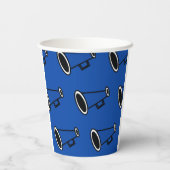 Gobelets En Papier Mégaphone bleu (Verso)