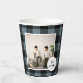 Gobelets En Papier Meilleur Cadeau Grand-Père En Plaque Bleue Et Noir (Recto)