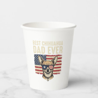 Gobelets En Papier Meilleur papa Chihuahua de tous les temps Vintage 