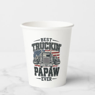 Gobelets En Papier Meilleur Papaw de camionnage jamais Vintage vecteu