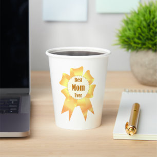 Gobelets En Papier Meilleure maman jamais Golden Lauréat du prix ruba