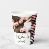 Gobelets En Papier Meilleurs Amis Pour Toujours Pink Heart Friendship (Recto)