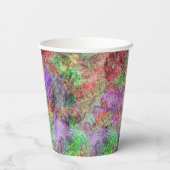 Gobelets En Papier Mélange Abstrait de perruques vert rose jaune (Verso)