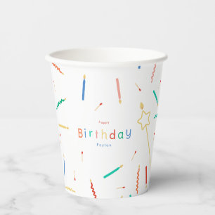 Gobelets En Papier Mélange + Correspondance bougies fête d'anniversai