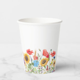 Gobelets En Papier Mélange de Fleurs Sauvages à Composer