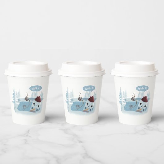 Gobelets En Papier Melting Snowman avec cacao (Multi)