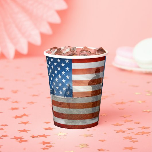Gobelets En Papier Memorial Day /drapeau américain (Insitu)