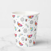 Gobelets En Papier Memphis Style Motif d'été tropical (Gauche)