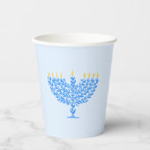 Gobelets En Papier Menorah Hanoukka (Recto)