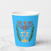 Gobelets En Papier Menorah Magen David persan (Recto)