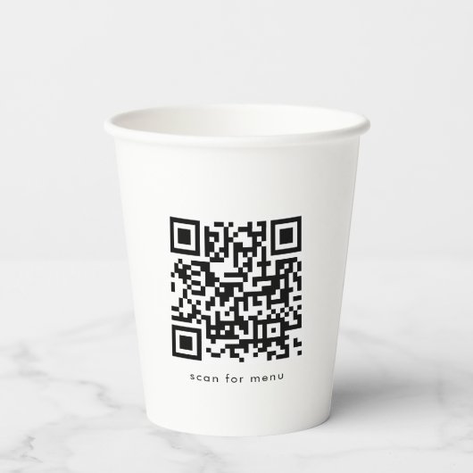 Gobelets En Papier Menu du site Web de code QR professionnel personna (Verso)