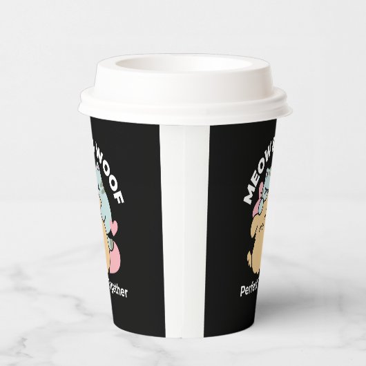 Gobelets En Papier Meow & Woof Perfect Together - Cute Cat and Dog (Droite)