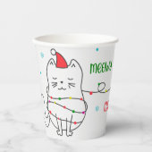 Gobelets En Papier Meowy Christmas Chat Holiday (Recto)