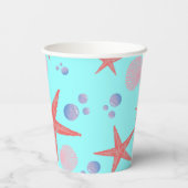 Gobelets En Papier Mer Cute Coquille étoile de mer Côte Été Plage Océ (Verso)