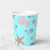 Gobelets En Papier Mer Cute Coquille étoile de mer Côte Été Plage Océ (Droite)