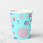 Gobelets En Papier Mer Cute Coquille étoile de mer Côte Été Plage Océ (Recto)