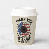 Gobelets En Papier Merci Anciens combattants Tournesol Jour des ancie (Recto)