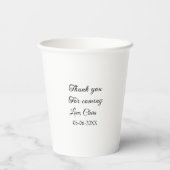 Gobelets En Papier merci d'être venu nom du destinataire message text (Verso)