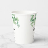 Gobelets En Papier Merci Eucalyptus Vert Sage Élégant Lettres (Droite)