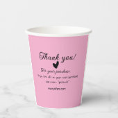 Gobelets En Papier Merci pour l'achat des détails de la famille rose (Recto)