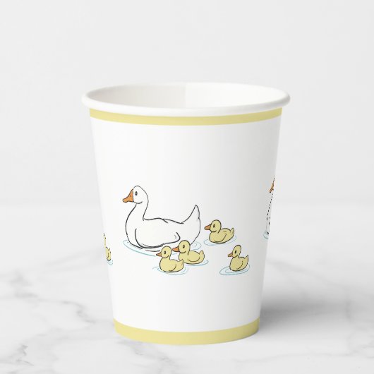 Gobelets En Papier Mère Canard et canettes Baby shower Coupe en papie (Gauche)
