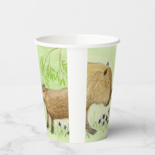 Gobelets En Papier Mère et bébé Capybara (Gauche)