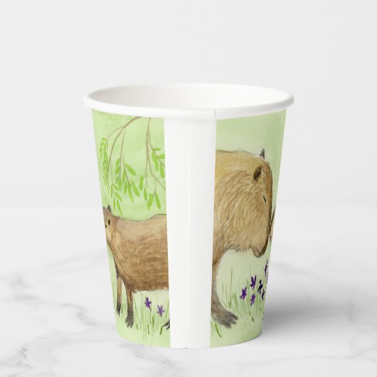 Gobelets En Papier Mère et bébé Capybara (Droite)