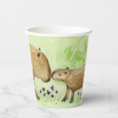 Gobelets En Papier Mère et bébé Capybara (Recto)