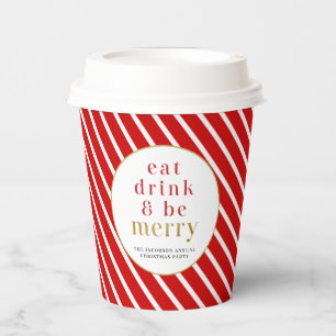 Gobelets En Papier MERI Rouge Manger Boire Soyez Joyeux Noël Vacances