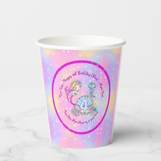 Gobelets En Papier Mermaid 4e anniversaire Modifier Modifier Modifier (Verso)