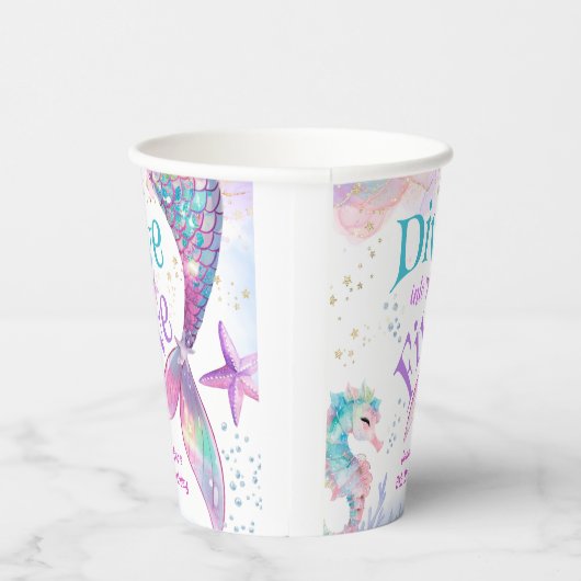 Gobelets En Papier Mermaid 5e anniversaire Plongée dans cinq papiers (Droite)