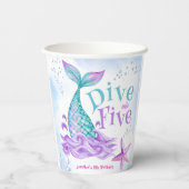 Gobelets En Papier Mermaid 5e anniversaire Plongée en cinq (Verso)