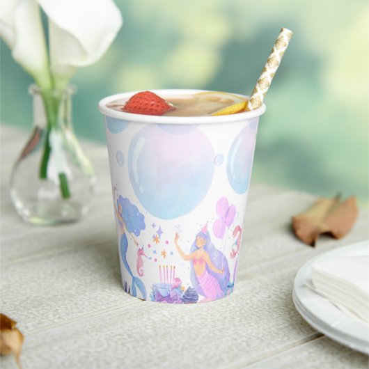 Gobelets En Papier Mermaid Birthday (Insitu)