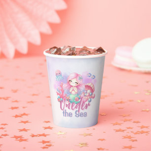 Gobelets En Papier Mermaid ONE der L'anniversaire de la mer