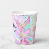 Gobelets En Papier Mermaid Splish Pool Party Fille Anniversaire (Verso)