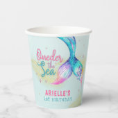 Gobelets En Papier Mermaid Tail Onder the sea 1st birthday (Recto)