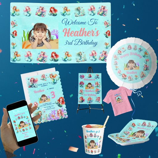 Gobelets En Papier Mermaids Under the Sea Photo Party Anniversaire de