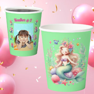 Gobelets En Papier Mermaids Under the Sea Photo Party Anniversaire de
