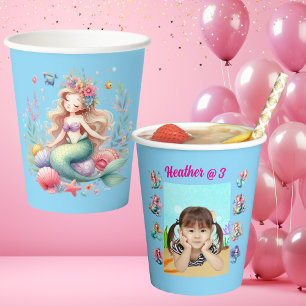 Gobelets En Papier Mermaids Under the Sea Photo Party Anniversaire de