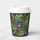 Gobelets En Papier Merry Berry Bright Christmas Wreath ID591 (Verso)