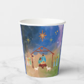 GOBELETS EN PAPIER MERRY CHRISTMAS NATIVITY COUPES DE PAPIER (Verso)