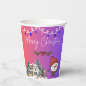Gobelets En Papier Merry Christmas Paper Cups (Recto)