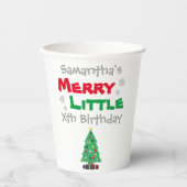 Gobelets En Papier Merry Little Birthday (Recto)