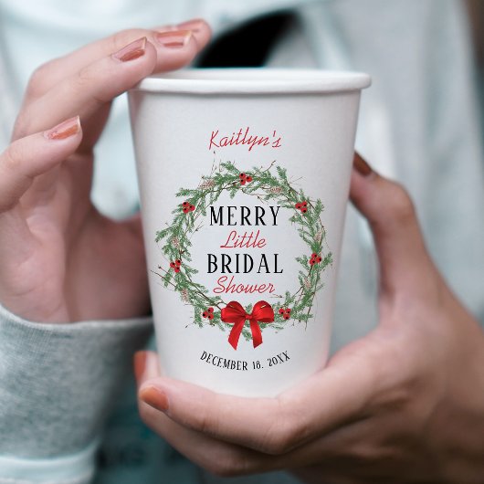 Gobelets En Papier Merry Little Christmas Bridal Shower