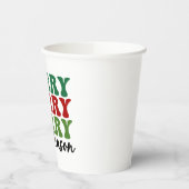 Gobelets En Papier Merry Merry Merry Saison - Retro Holiday Art (Gauche)