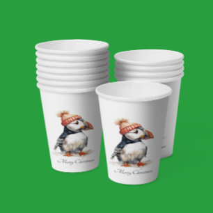 Gobelets En Papier Merry Puffin, personnalisé