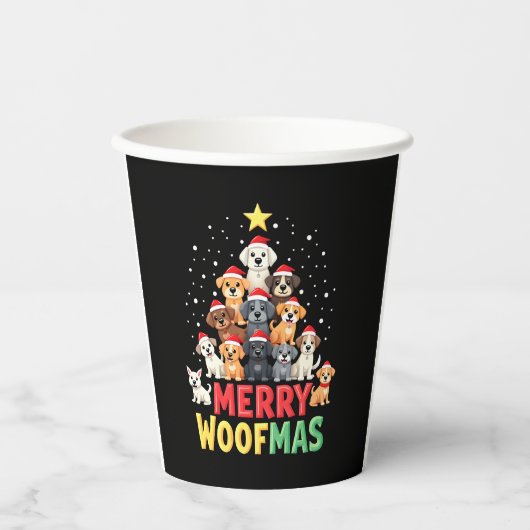 Gobelets En Papier Merry Woofmas - Merry Christmas For Dog Lovers (2) (Recto)