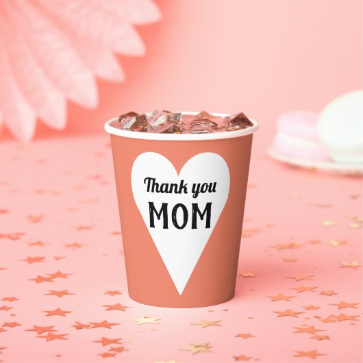 Gobelets En Papier Message de maman Merci (Insitu)