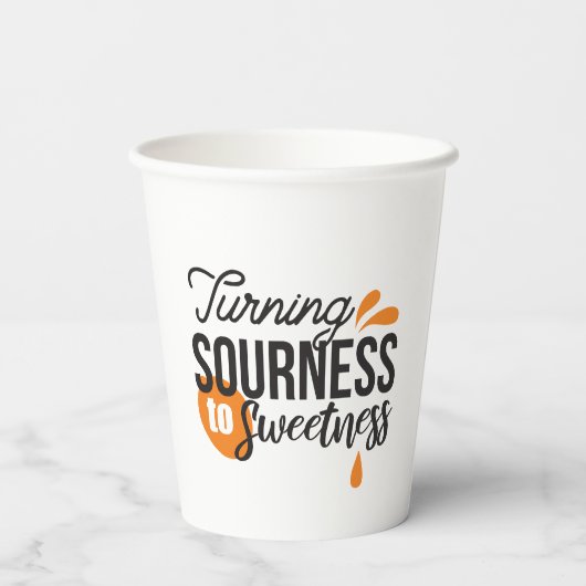 Gobelets En Papier Message de vie positif - Transformer l'acide en su (Verso)