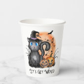 Gobelets En Papier Mettons-nous les méchants ! | Chat à sorcière noir (Verso)